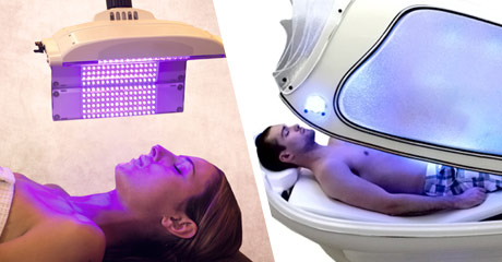 XSport SELF SPA SERVICES - Woman LED Light Facial and Man in Fitness Pod
